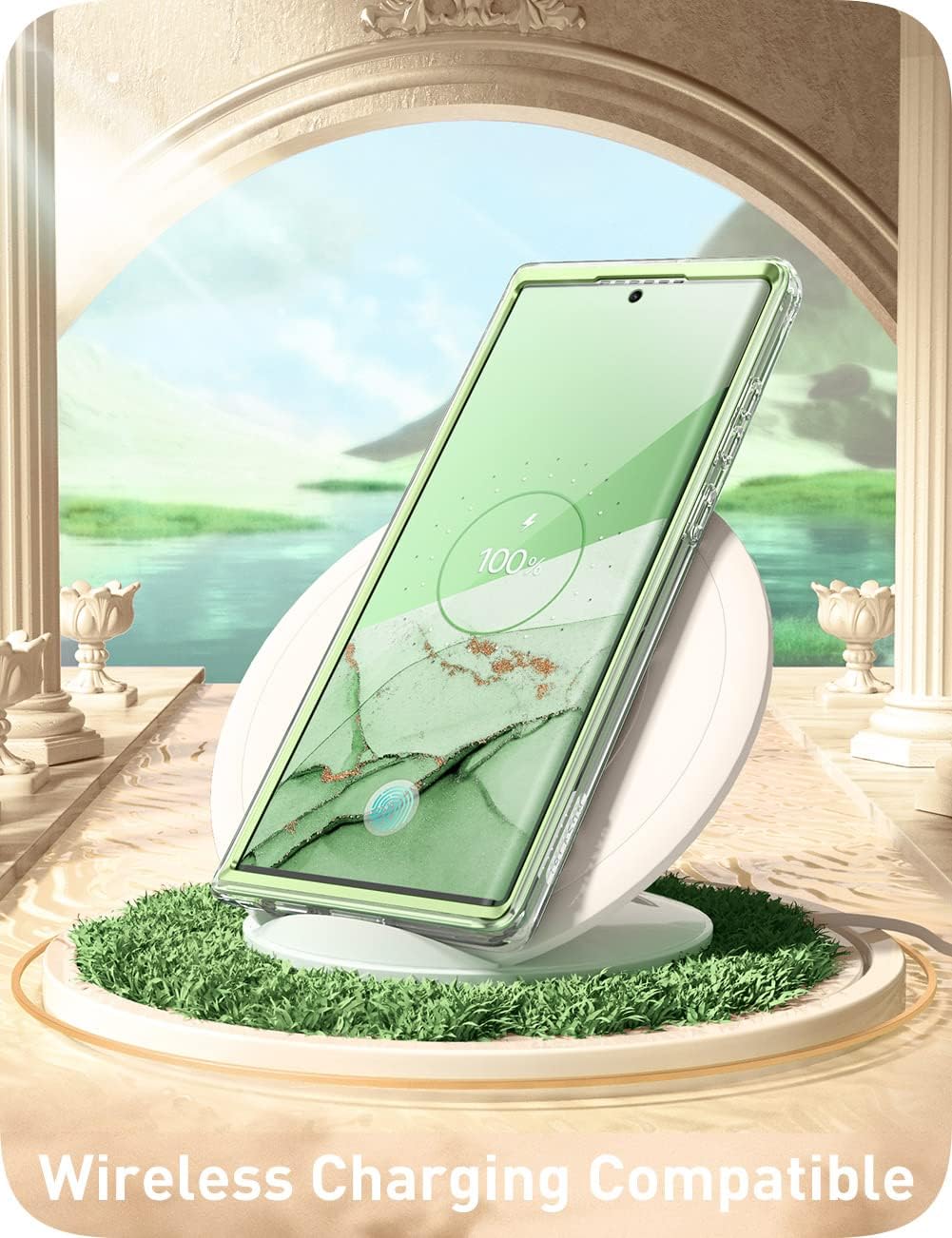 i-Blason Cosmo Series for Samsung Galaxy S22 Ultra 5G (2022 Release), Slim Stylish Protective Case with Built-in Screen Protector (Mintfly)