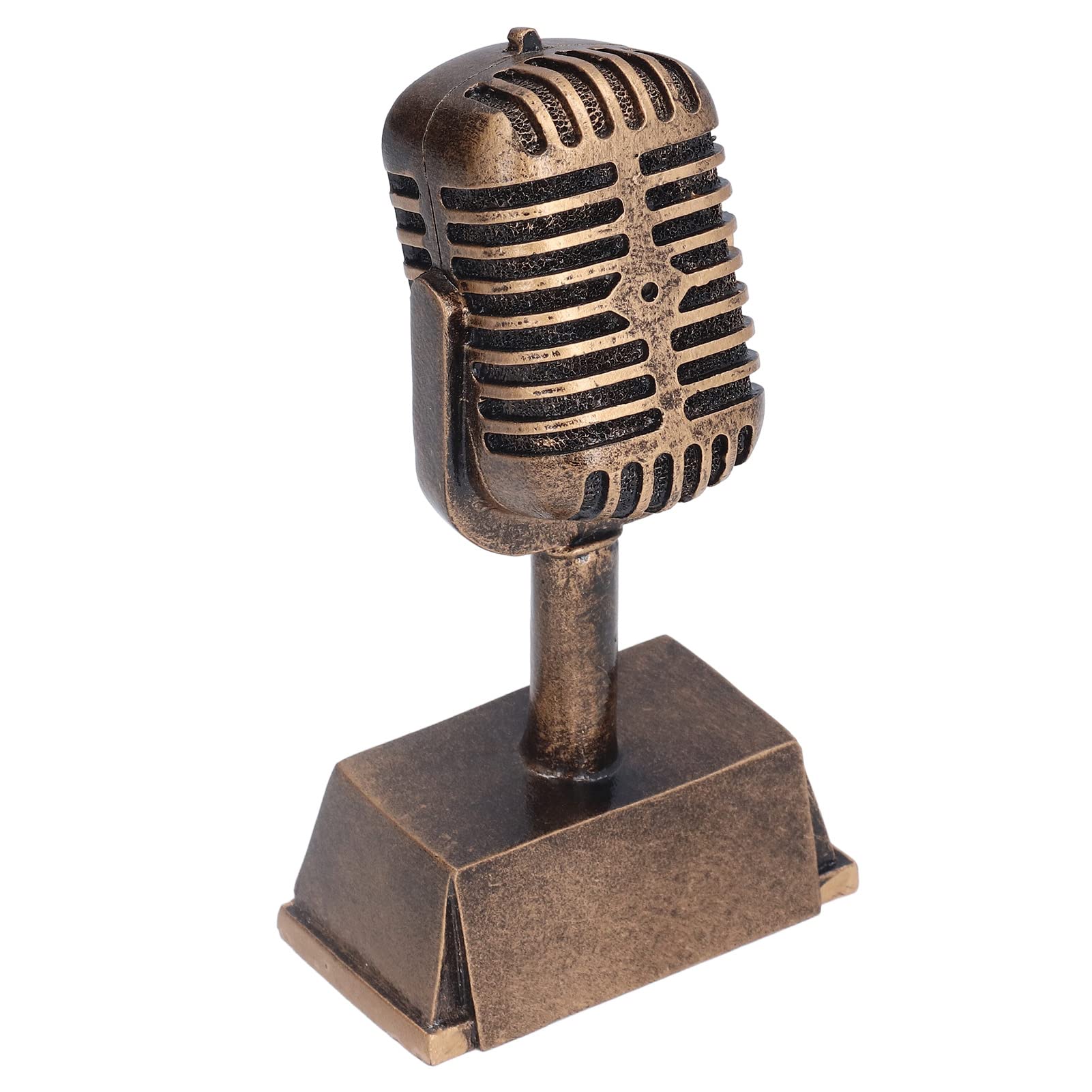BuyWeek Trofeo Microfono, Trofeo per Microfono Retrò in Resina Premio Trofeo Musica Microfono Ornamento per Feste Decorazioni