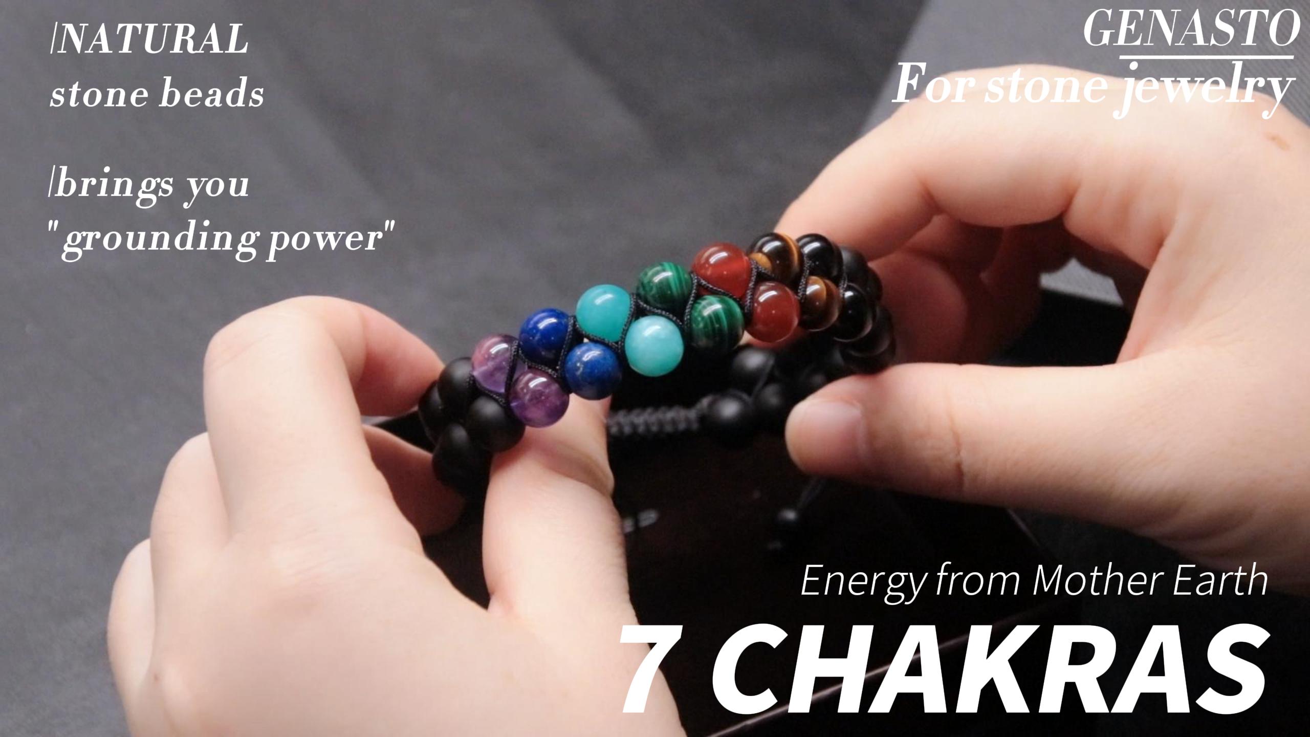 Pulsera para hombre con 7 chakras y piedras reales miniatura 7