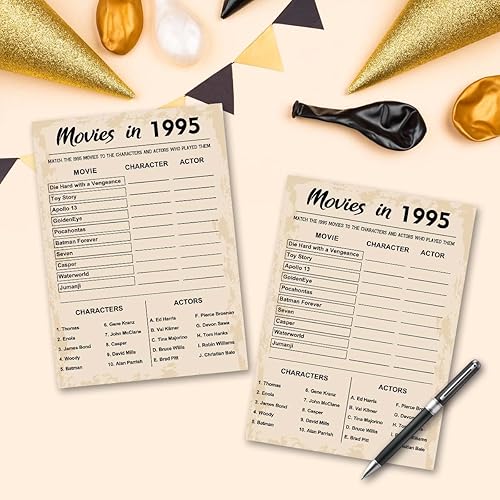 Miniatura 5 de QUPT Juegos de fiesta de 30 cumpleaños, películas en 1994, suministros de fiesta de cumpleaños para adultos, divertido juego de fiesta de los años