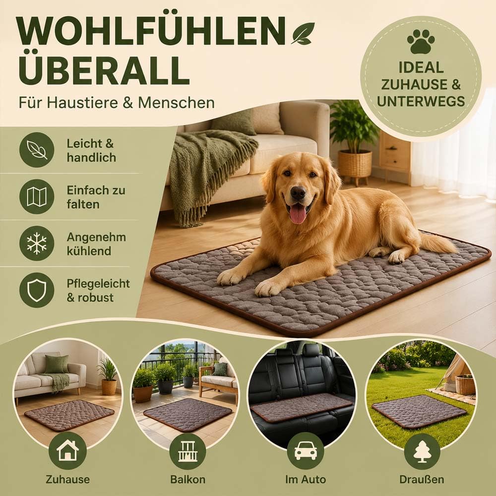 Leyof KüHlende Decke Hund,KüHlmatte Hund Katze Ohne GelfüLlung,Waschbar, Atmungsaktiv,KüHlkissen,Sommer, HeißEs Wetter FüR Zuhause Unterwegs Oder Im Auto (Rosa,150x100 cm)