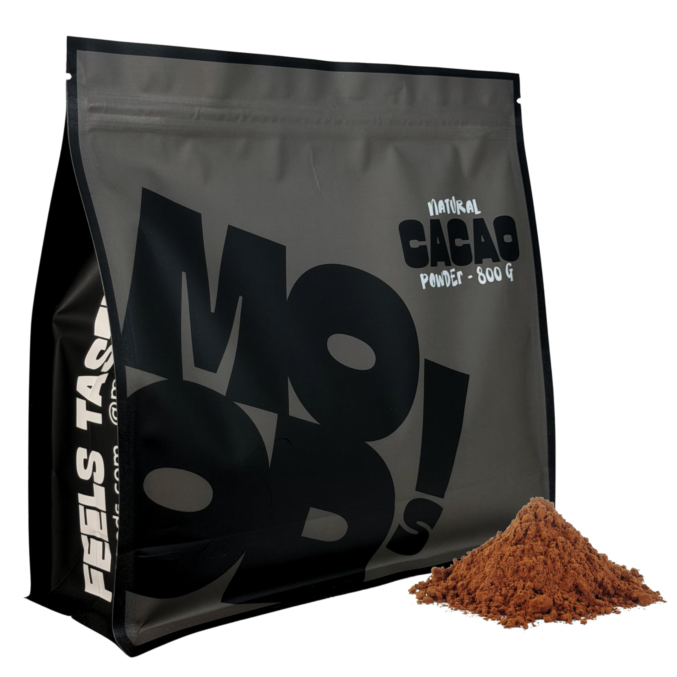 MOODS! Cacao Puro in Polvere | 800 g | 100% Naturale e Crudo | Non Alcalinizzato | Senza Zuccheri Aggiunti | Gusto Intenso