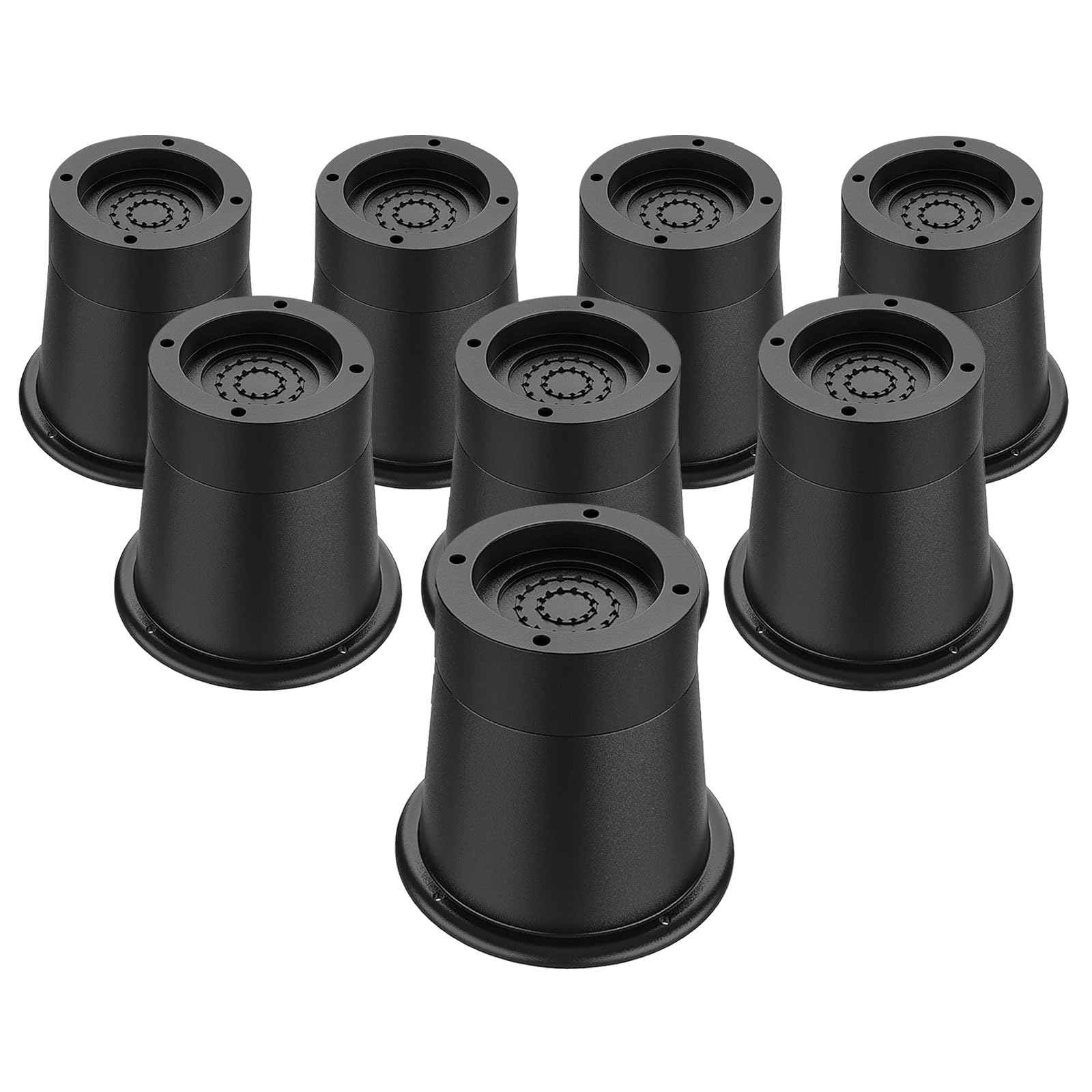 Round Bed Risers 3 inch Heavy Duty,Elevation in Heights 2 or 3 Inch Circle Furniture Risers for Chair Table and Desk Legs Lifting，Adjustable Bed Lifts Risers(Pack of 8 Riser,Black)
