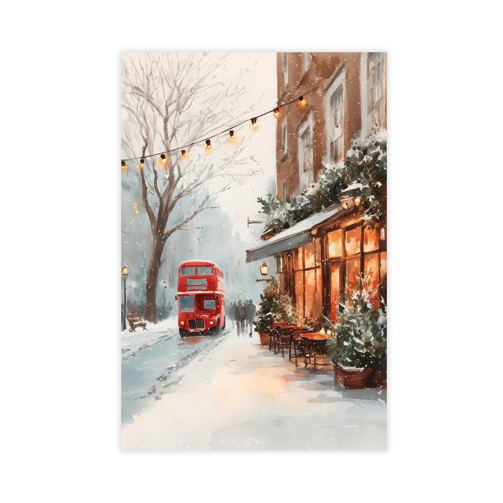 MRYCQ Snowy London Christmas Poster Canvas Poster for Office Decor Gift