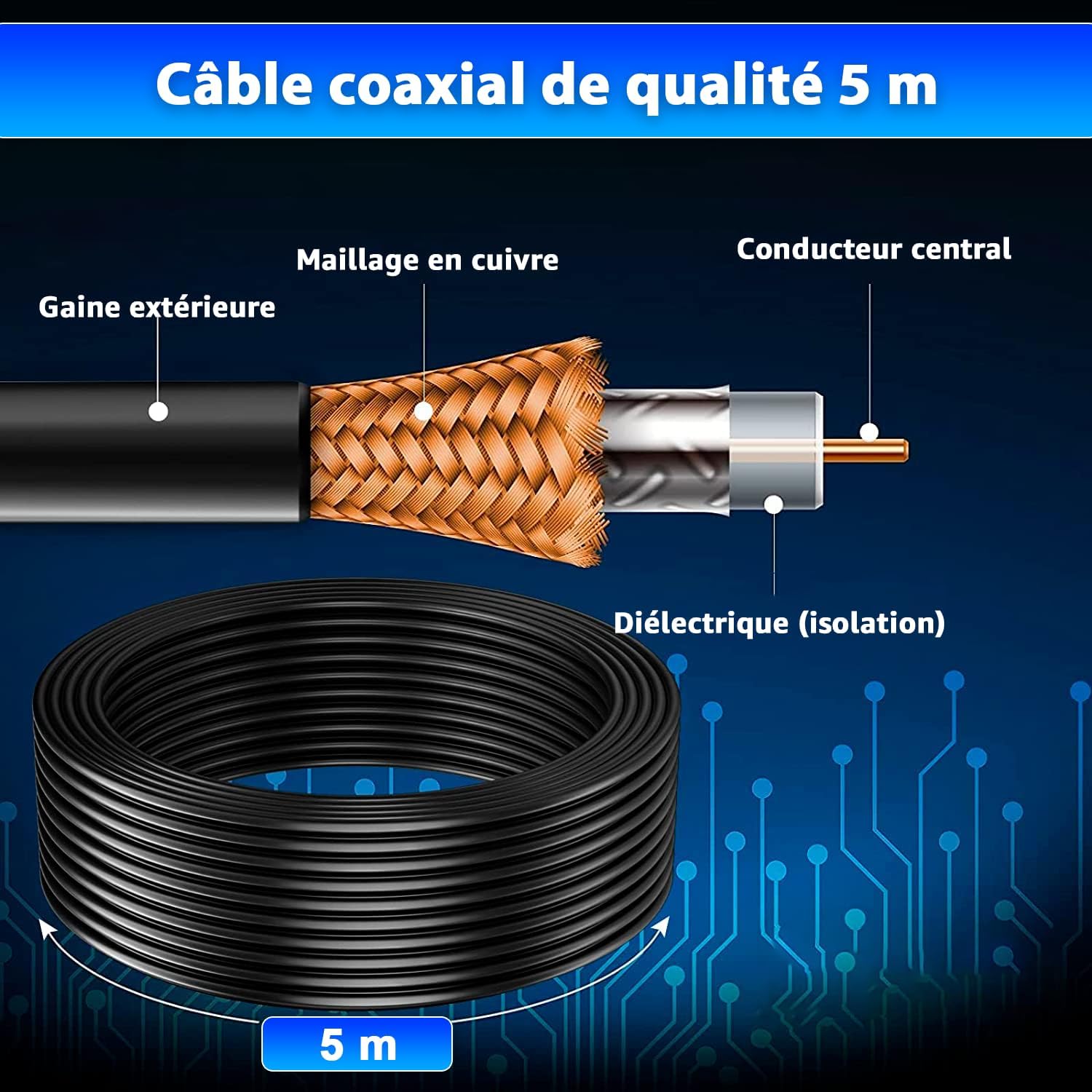 Antenne TV Intérieure HD 2026 – Réception TNT Ultra-Stable, Installation Facile, Compatible Smart TV & TV HD, Amplifiée pour Chaînes Locales et Nationales, Ultra-Fine & Design Moderne