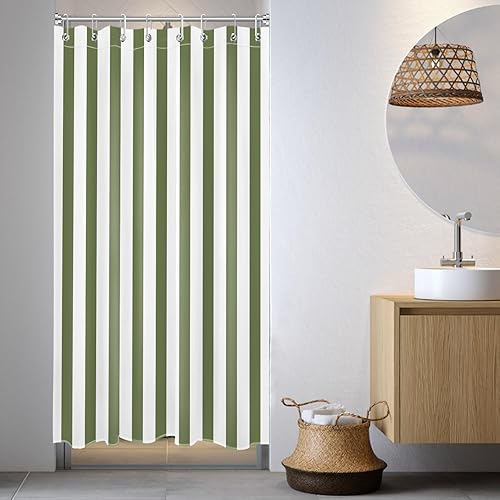 Miniatura 8 de LB Yellow and White Shower Curtain for Bathroom, Modern Striped Bathroom Curtains Geometric Patterns Vertical Stripe Washable Polyester Fabric