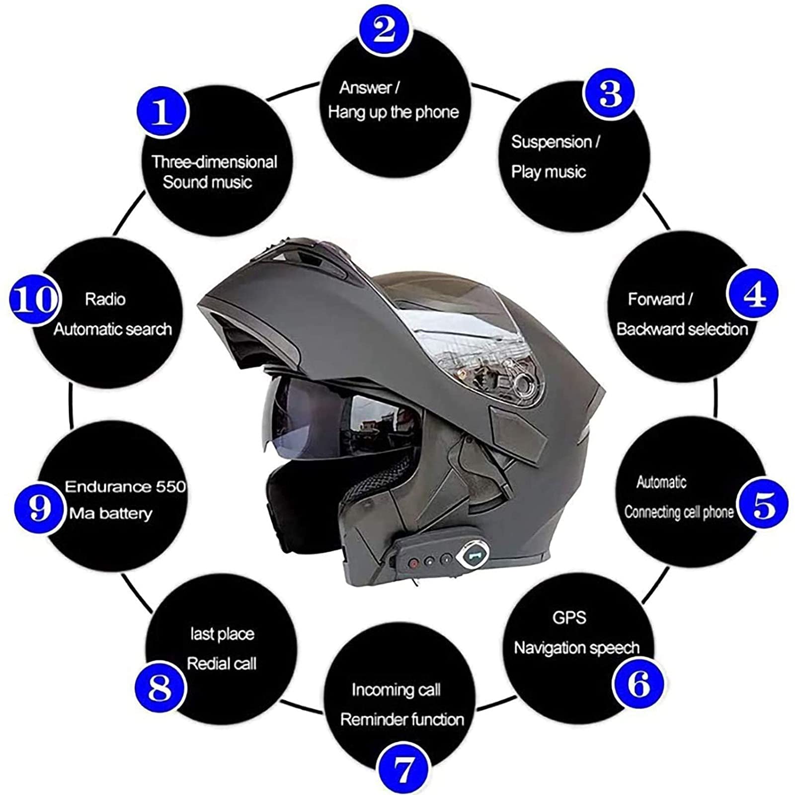 Motorcycle Helmet Flip-Up Modular Helmets With Double Sun Visor Colored Lens, DOT/ECE Approved Full Face Motorbike Helmet Scooter Helmet Crash Helmet For Adults Men Women,Multi-colored-XL(61~62cm