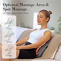 Vista 3 de FSA Eligible HSA Back Massager for Deep Tissue Pain Relief, 4D Kneading & Rolling Up and Down Shiatsu Lower Back Massager with Heat for Birthday