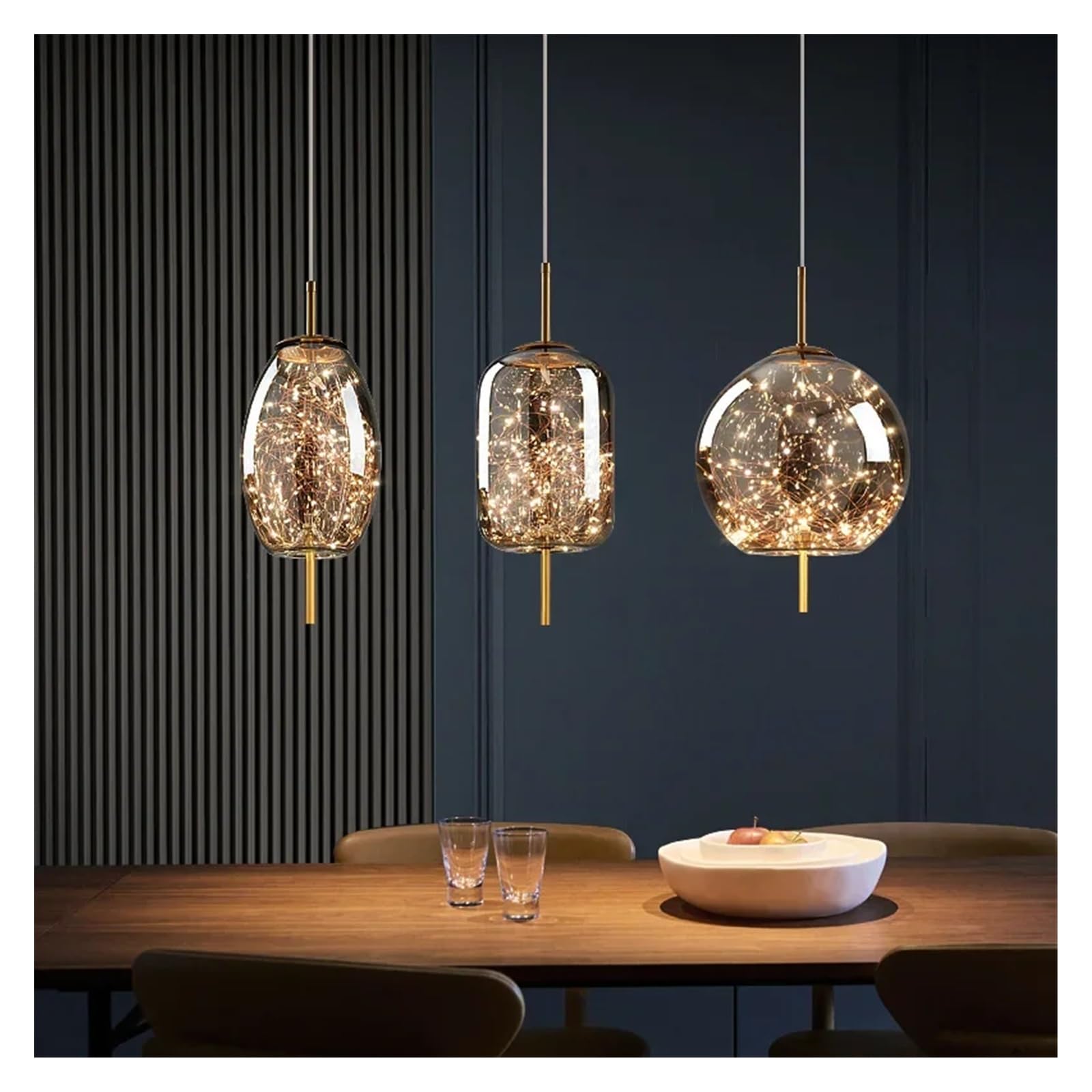 Lustre artistique en verre ambré pour créer un salon chaleureux