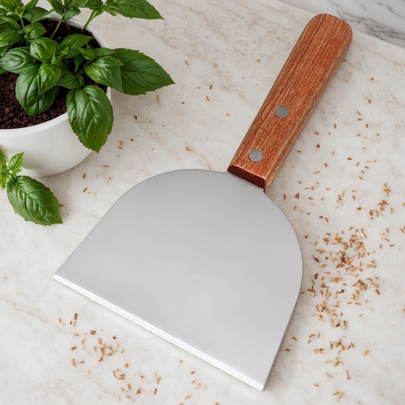 Raschietto Per Griglie Barbecue In Acciaio Inossidabile - Larga Lama 6 Pollici Con Manico Comodo