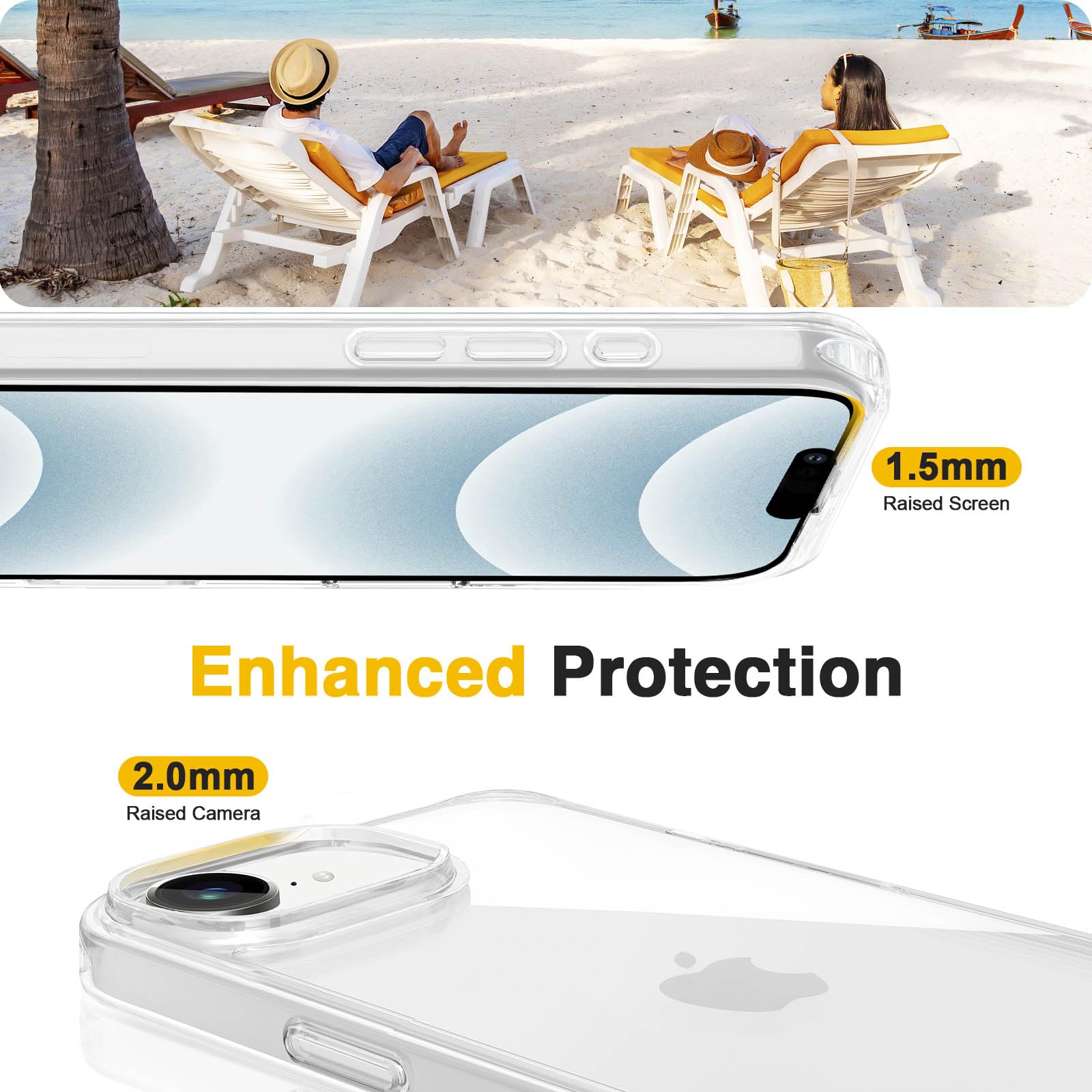 GOODVISH Cover Trasparente con Cordino per iPhone 16e, Custodia con Regolabile Collana per iPhone 16e 6.1", [Antiurto] [AntiGraffio] [Antiscivolo] Case con Laccio Tracolla, Oro Rosa