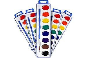 FUMILE Watercolor Paint Set Bulk,8 Colors Watercolor Paint with Paintbrush