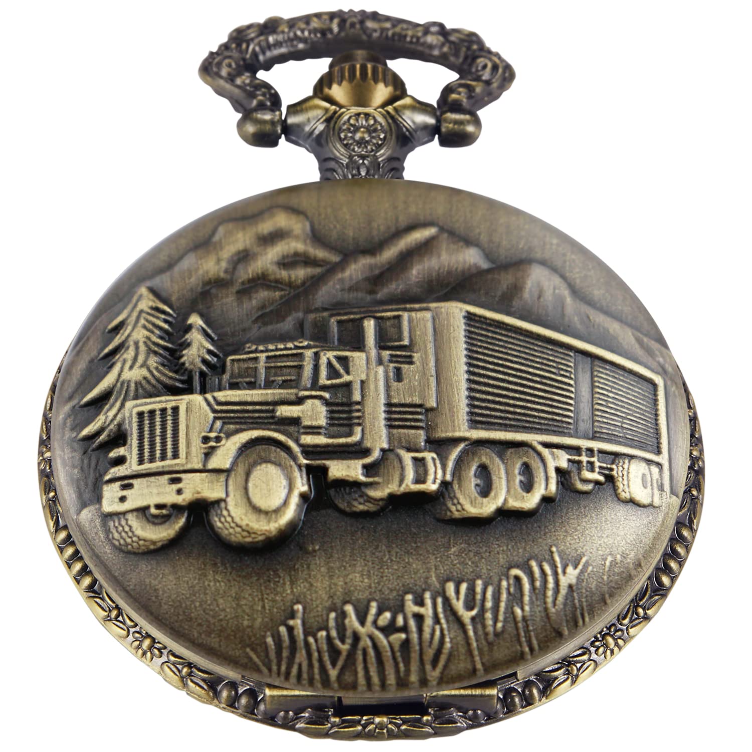 Men's Pocket Watch, Arabic Digital Dial Pocket Watches with Chain for Men