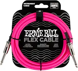 Ernie Ball Flex Instrument Cable Straight/Straight 10ft - Pink