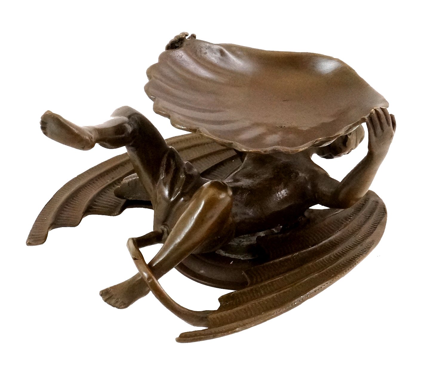 Kunst & Ambiente - Teufel/Faun mit Muschelschale - Wiener Bronzefigur - mit Bergmann-Stempel - Dekorative Statue - Skulpturen online kaufen - Wohndeko - Innen