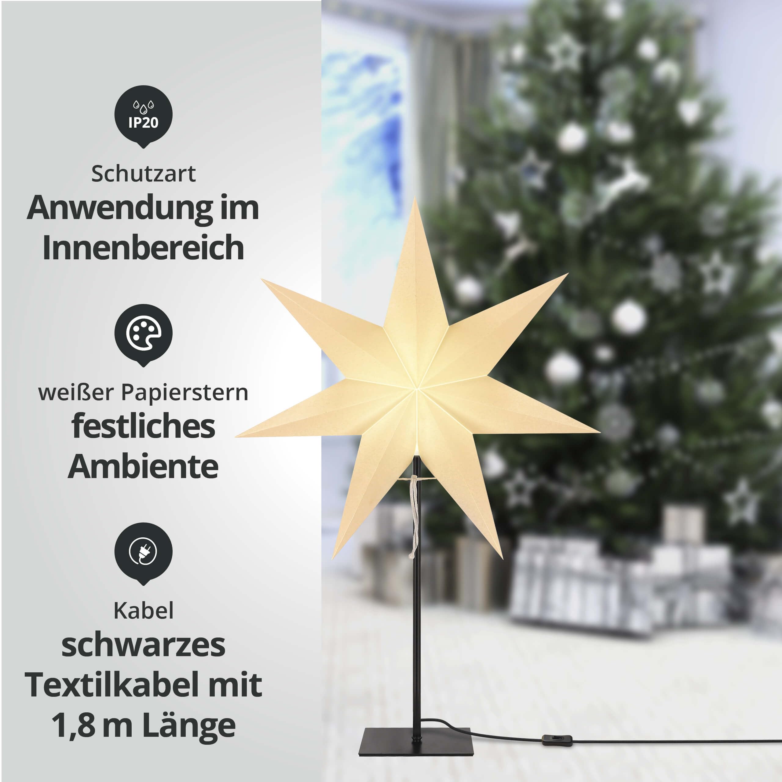 Metalen kerstster op standaard - M | Het oude gebint