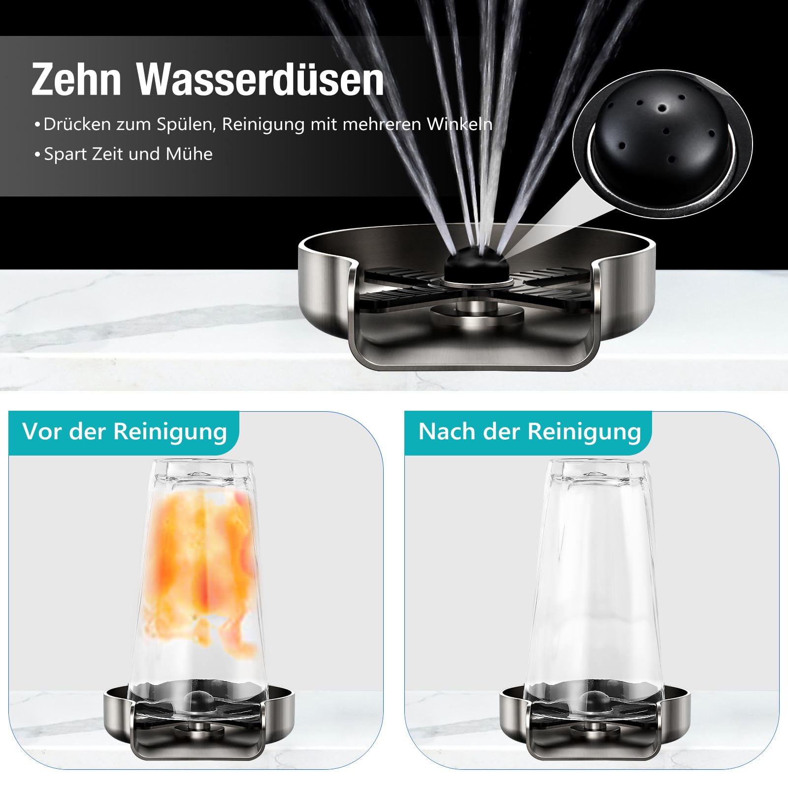 AKLFGN Edelstahl Gläserspüler – Automatischer G Produktbild-Vorschau 3