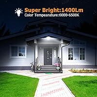Vista 2 de Focos LED de 20 W para exteriores, lámpara de pared con cableado fijo, luces de seguridad impermeables IP66, 6500 K, lámpara de trabajo ultra