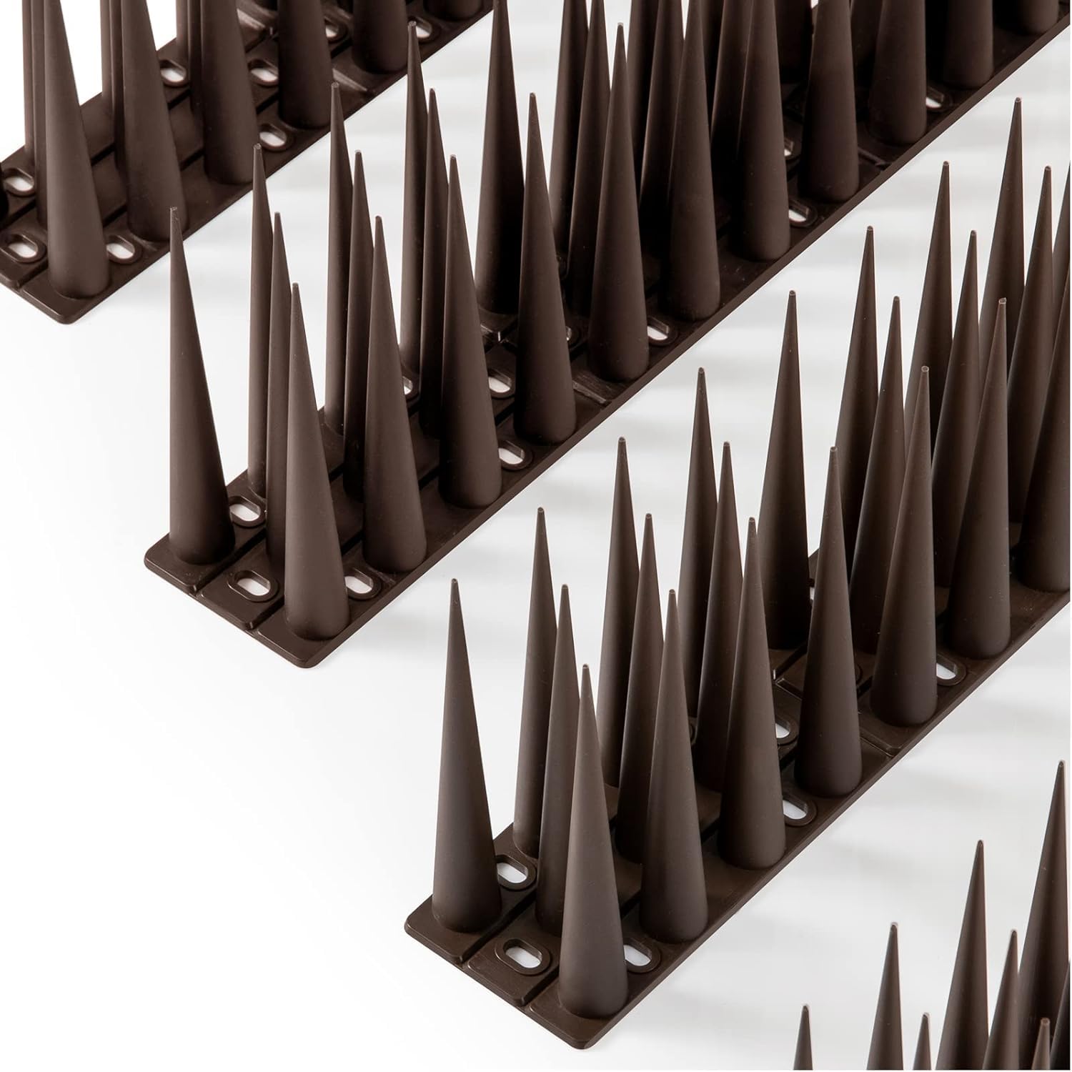 OFFO Bird Spikes High for Anti Pigeons Spikes to Keep Bird or Animals Away, Fence Spikes of Bird Deterrent Covers 24m, Height 10cm,Brown — image 1