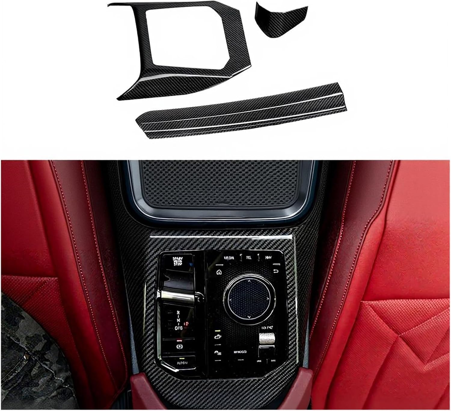 Real Dry Carbon Fiber Interior Trim Compatible for BMW X3 Series G45 G48 2025-IN OEM Sticky Style 3Pcs/Set