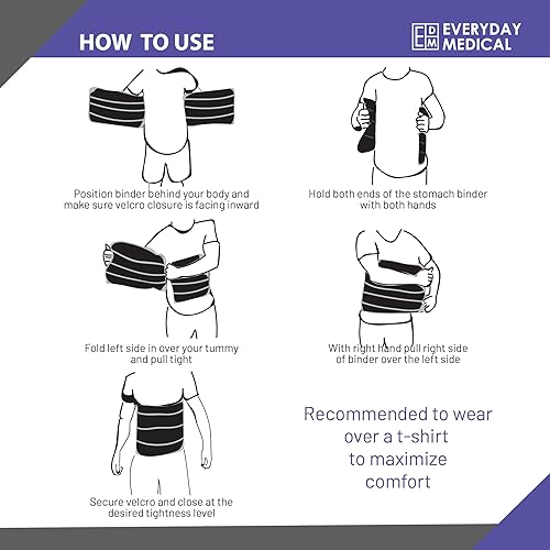 Miniatura 8 de Everyday Medical Faja abdominal poscirugía de talla grande I Envoltura de estómago bariátrico I Soporte de hernia para hombres y mujeres I Faja de