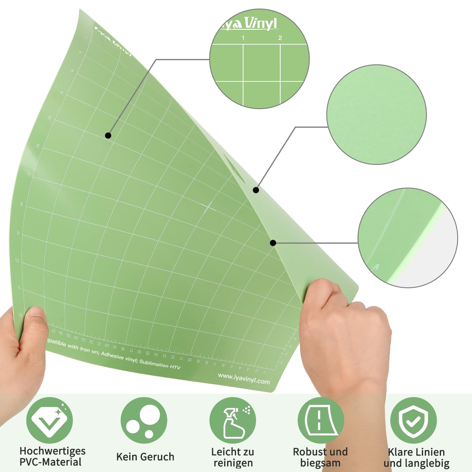 Set 8 Tappetini Da Taglio Per Cricut 12x12 Pollici - Standard/Light/Strong/Fabric Grip - Foto 10