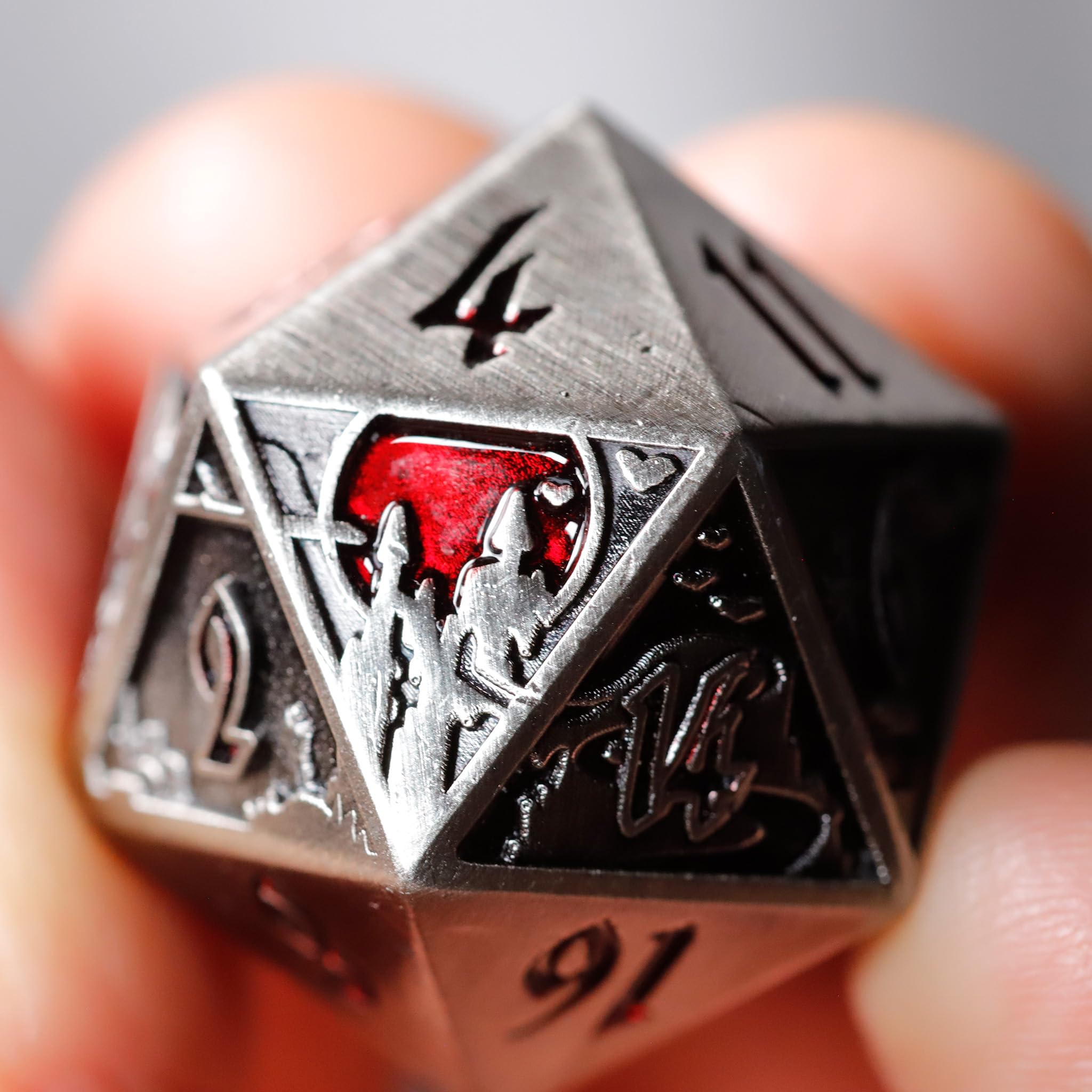 Die Hard Dice Horizon Dire d20 - Sanguine Call: Elevate Your RPG Experience with Intricately Crafted Vampire Dice for DND