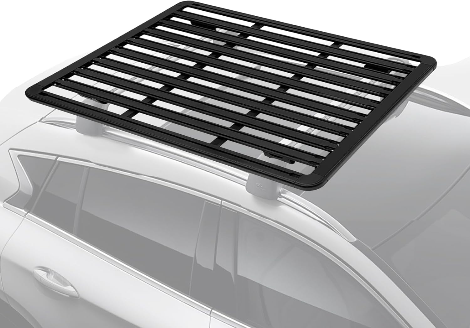 Heavy-Duty Aluminum Roof Platform Rack 63x47" 440lbs Capacity No-Drill for Jeep Wrangler, Toyota 4Runner, Ford Explorer, Subaru Outback SUVs Trucks