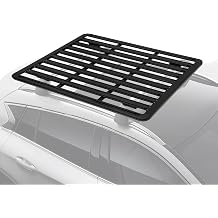 Aluminum Platform Flat Roof Rack, 440lbs Load 63 x 47.2 in Black | Aluminum Construction, T-Slots Design, Spray Coating, Noise Reduction, No Drill Mount, for Most SUVs with Crossbars