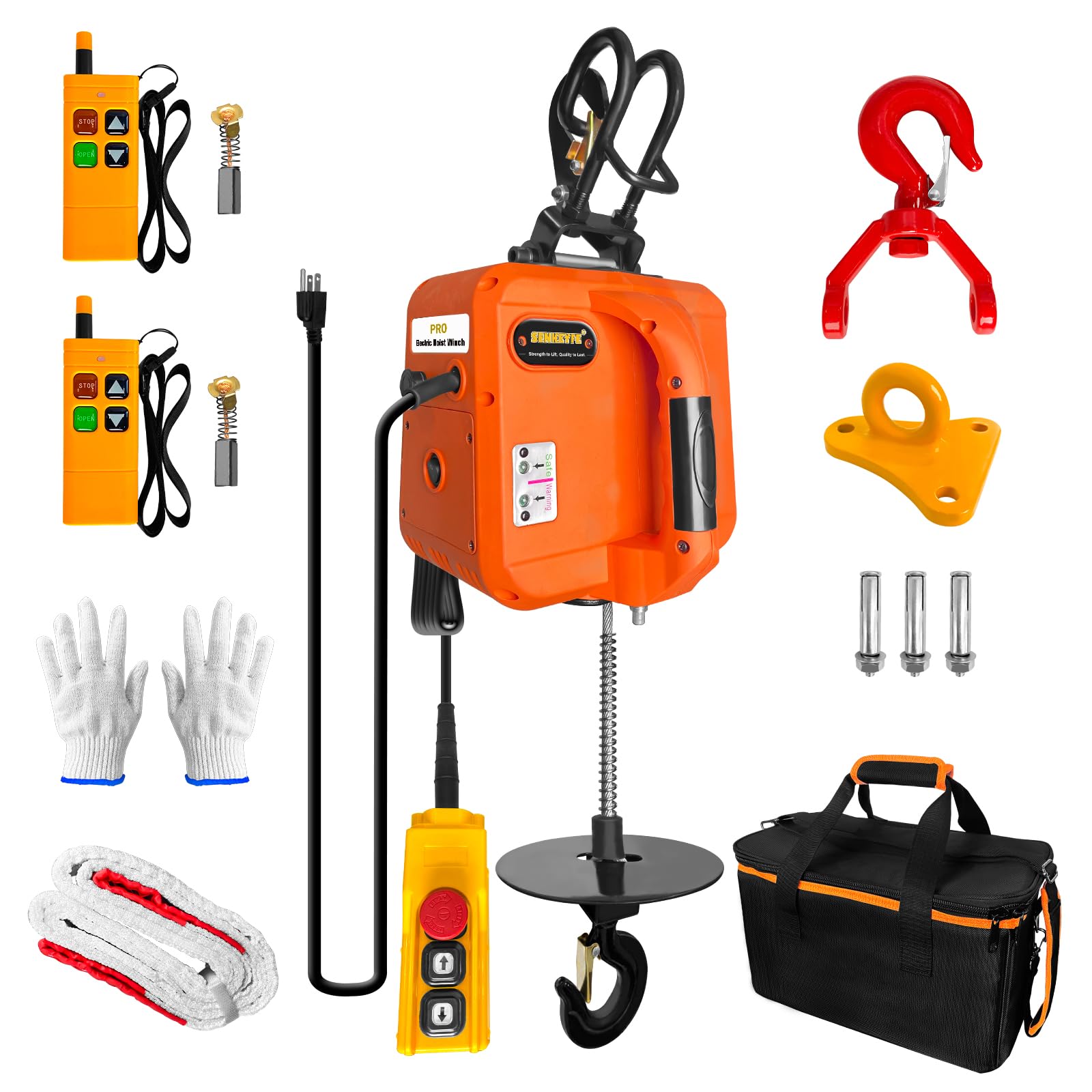 Power Electric Hoist Winch - 1500LBS Lifting -10 Power Electric Hoist Winch - 1500LBS Lifting -10