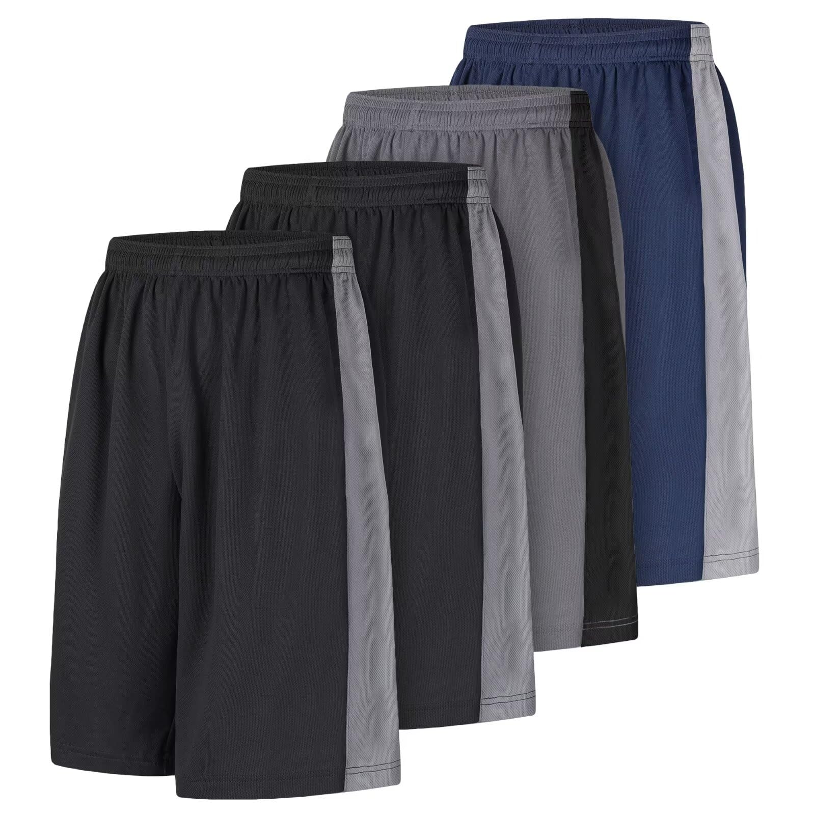 LukBerd Men's Long Athletic Shorts Basketball Gym Quick Dry Camo Shorts with Pockets