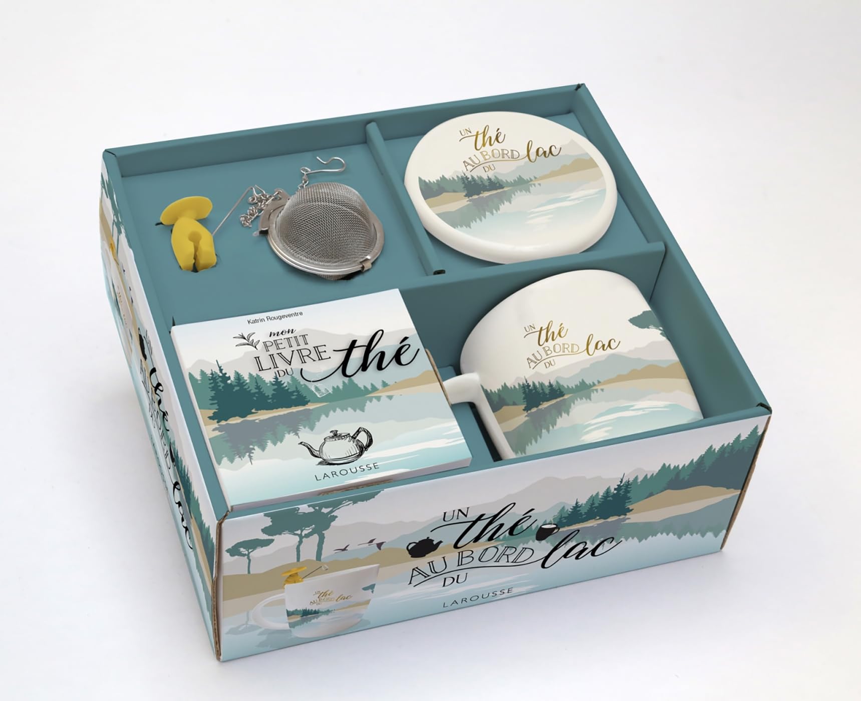Un thé au bord du lac: Coffret avec 1 tasse, 1 porte-sachet, 1 boule à thé et 1 livret