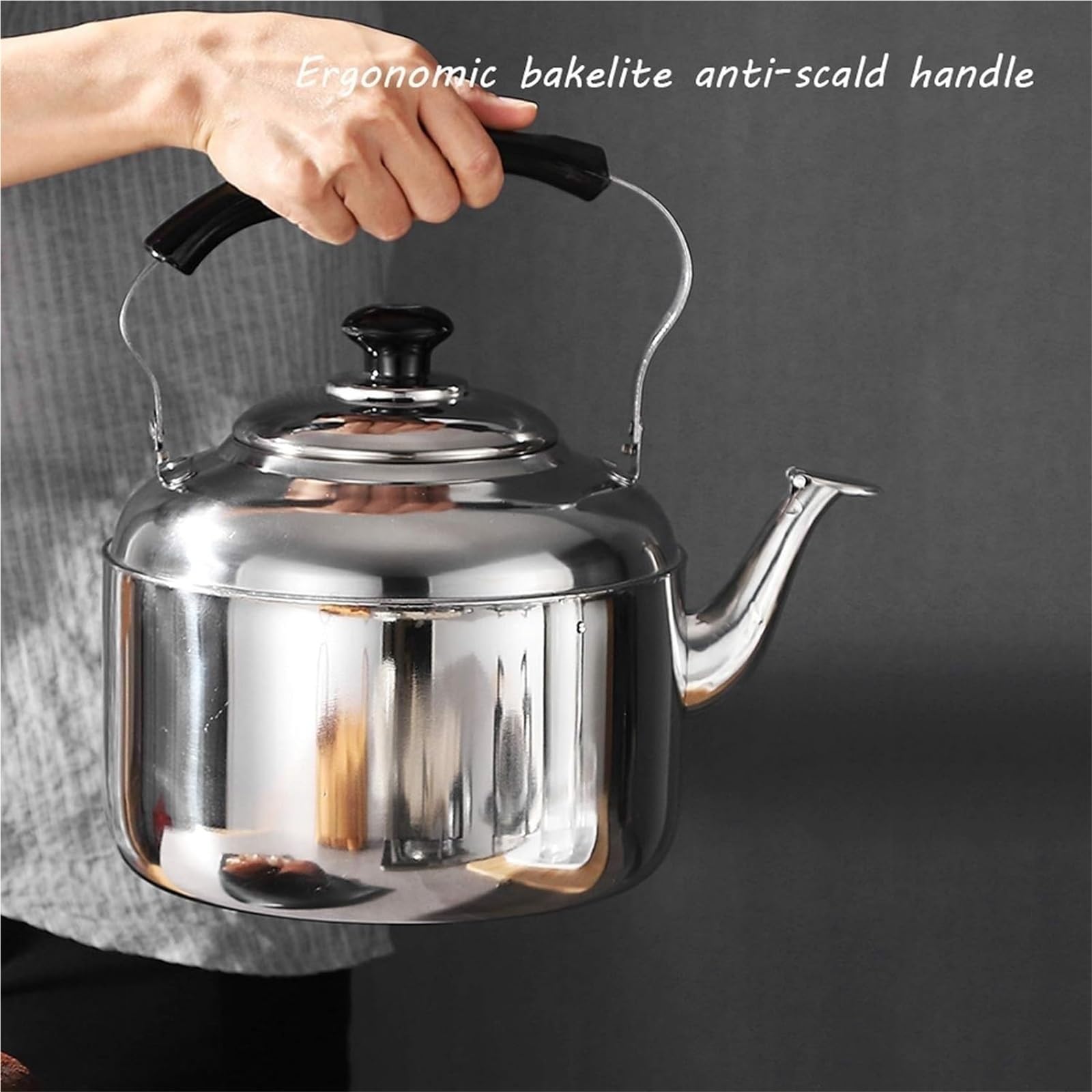 5.3QT gwizdający czajnik do herbaty ze stali nierdzewnej na płytę kuchenną - elegancki i trwały kocioł na gorącą wodę
