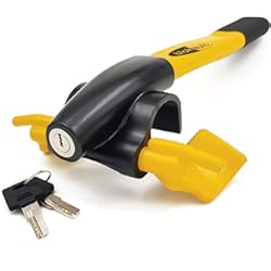Antirrobo De Manillar Blokauto 9595 Barra antirrobo Coche Volante salpicadero, Universal, Cierre basculante, Amarillo y Negro