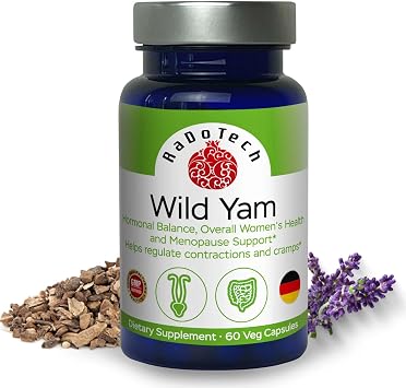 Wild Yam Root, Menopause Supplements for Women, Premenstrual and Menopause Support, Wild Yam Root Capsules, Relaxes Muscles, Wild Yam for Hormone Balance, 60 Veg Capsules, GMP
