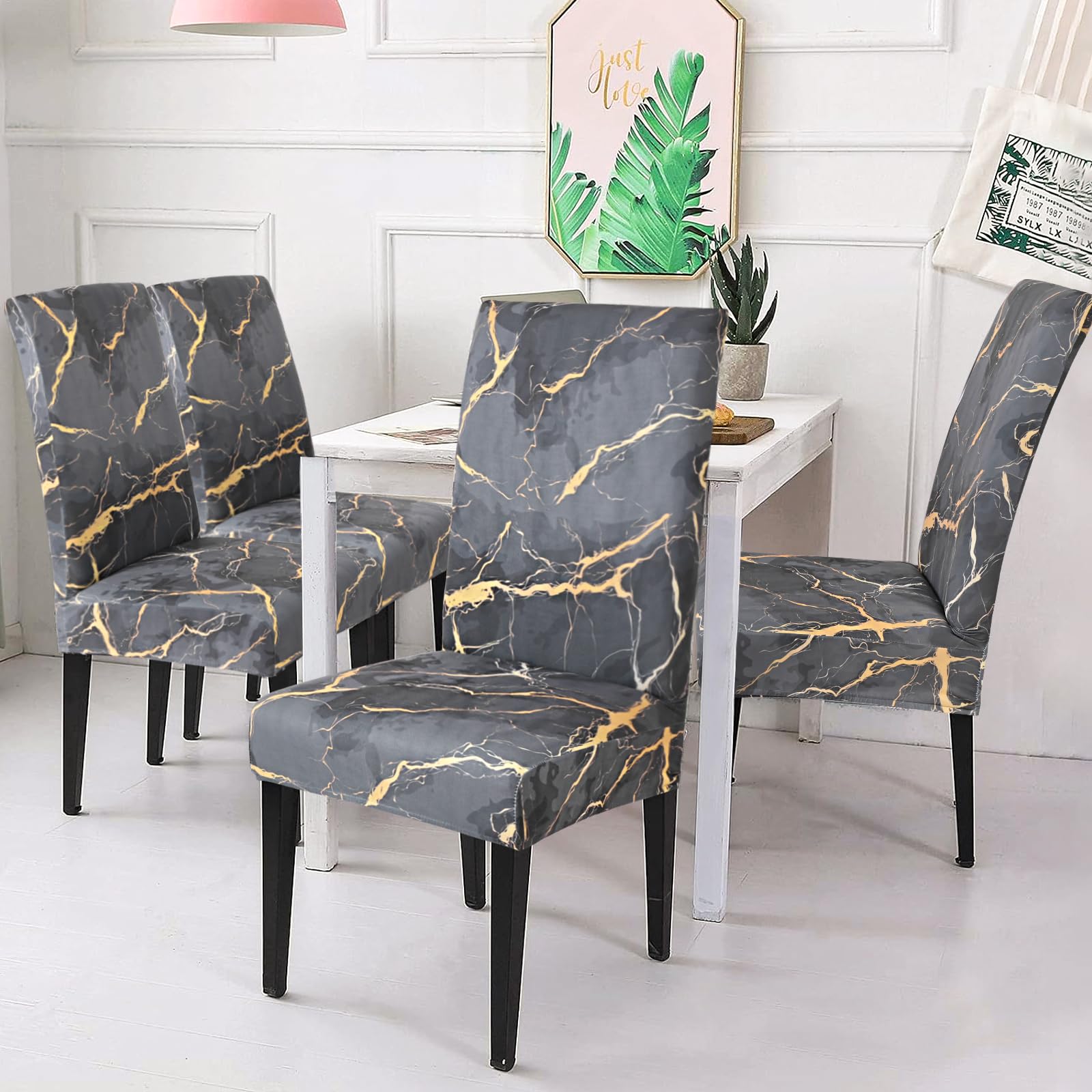 Alishomtll Lot De 6 Housse De Chaise Extensible Kaki - Protection Universelle Pour Chaise De Salle à Manger Restaurant