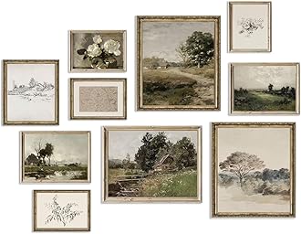 Vintage Posters for Room Aesthetic Pictures,Vintage Wall Art for Living Room, Western Wall Decor Eclectic Rustic Botanical Wall Art,Moody Farmhouse Flower Cottagecor Decor Dark Landscape Gallery Art