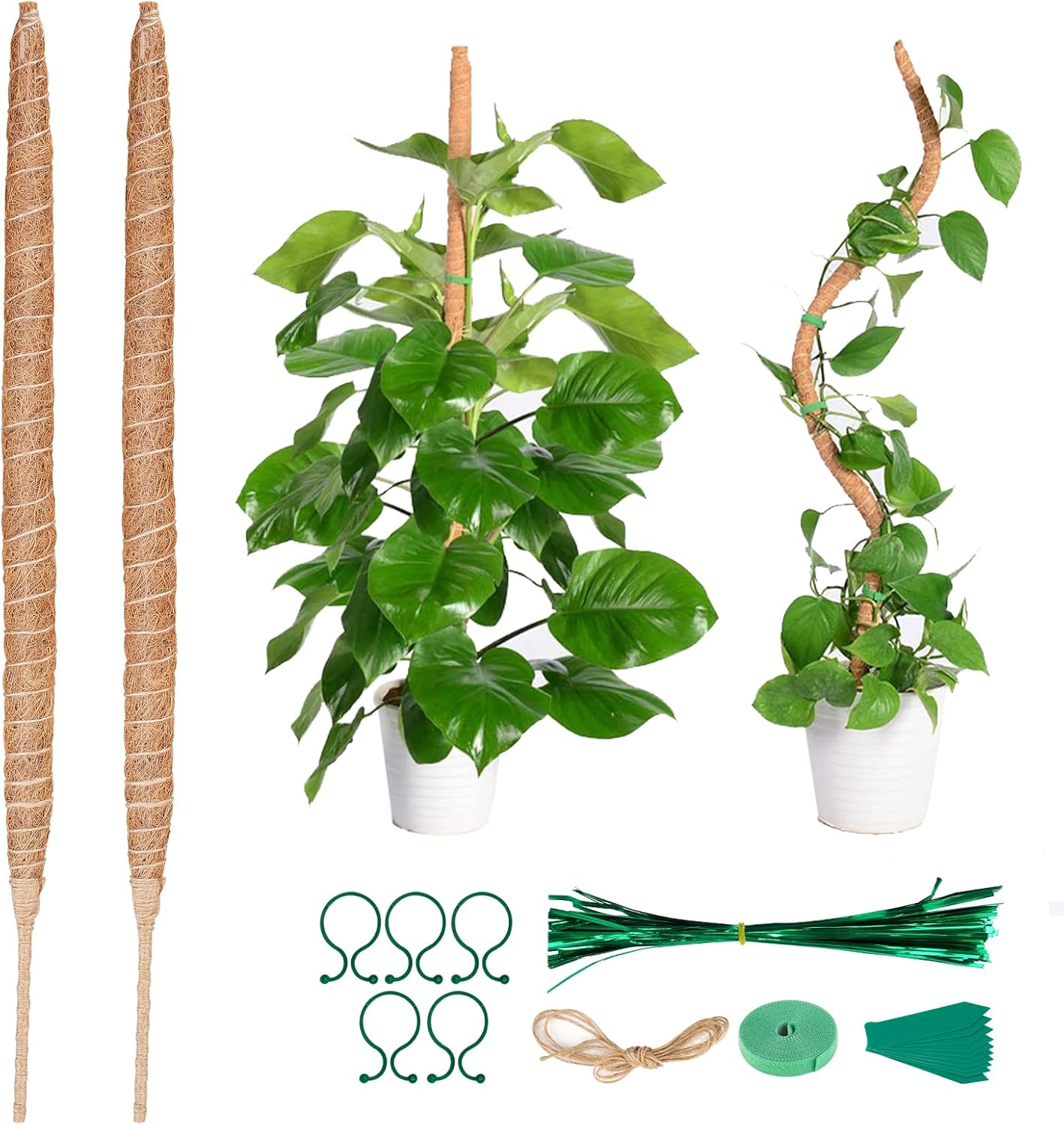 Moss Pole, Moss Pole for Monstera, 2PCS 25'' Indoor Bendable Plant