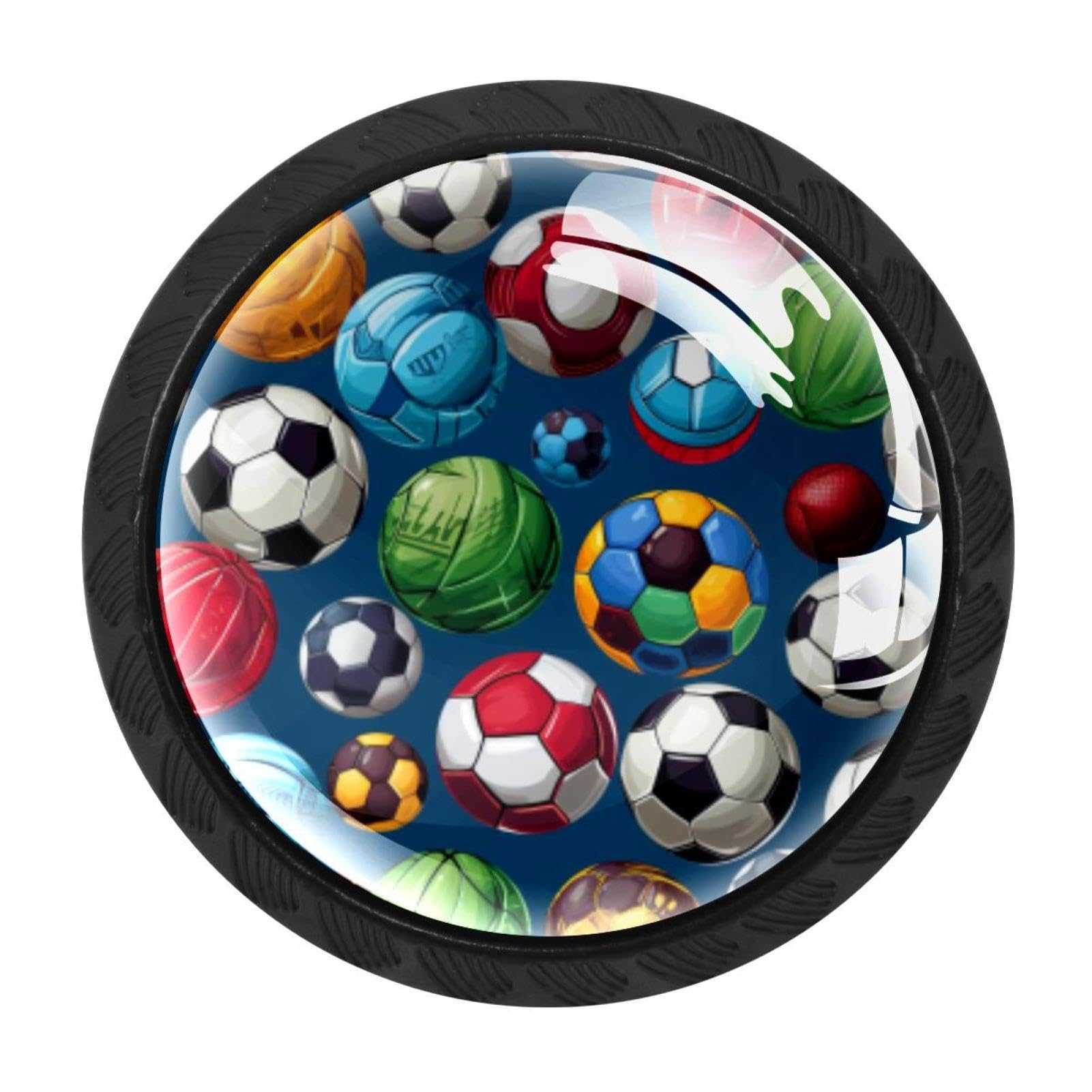 Chenzzzz Multicolored 13 4 Pieces Kitchen Cabinet Knobs Football Soccer Drawer Knobs Dresser Knobs Drawer Pulls Door Knobs Dresser Drawer Handles Knobs For Dresser Drawers