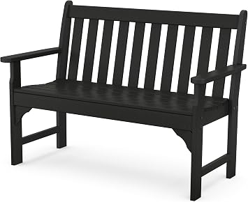 POLYWOOD GNB48BL Vineyard 48" Bench, Black