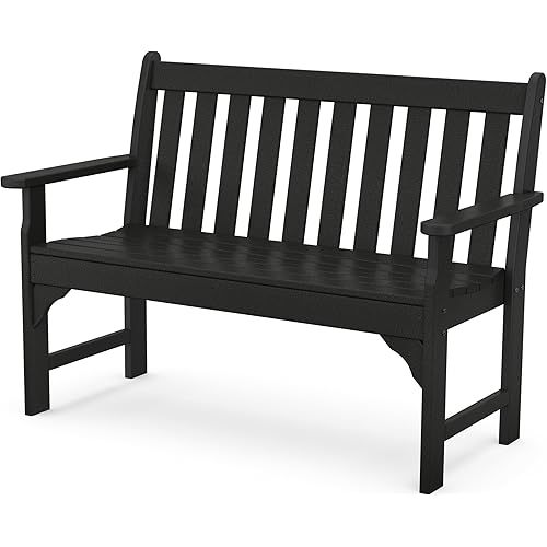 POLYWOOD GNB48BL Vineyard 48" Bench, Black