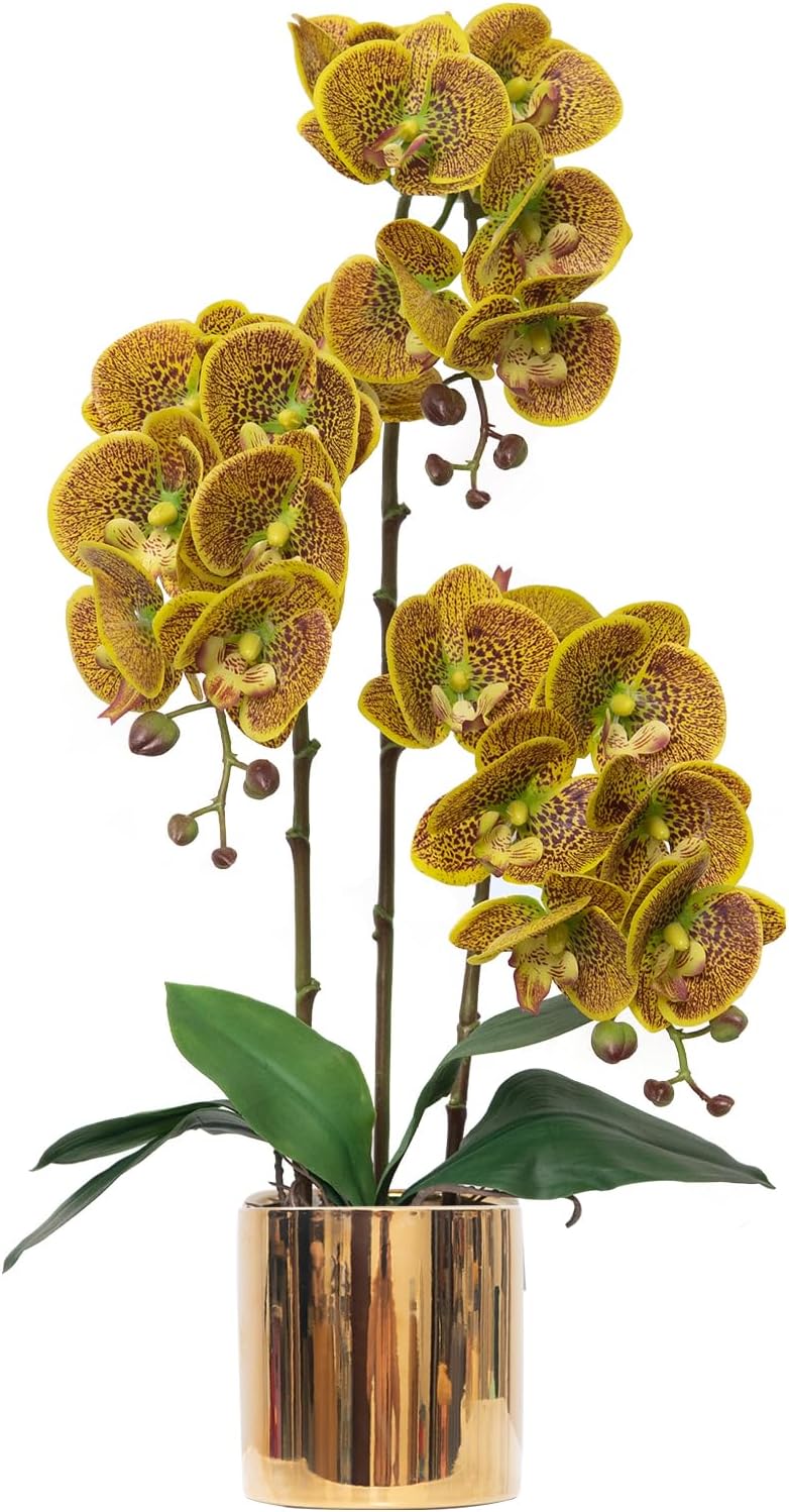 Artificial Orchid Flowers Set Fake Phalaenopsis Flower Faux Butterfly Orchid Real Touch Orchid for Wedding Home Office Party Hotel Yard Decoration Restaurant