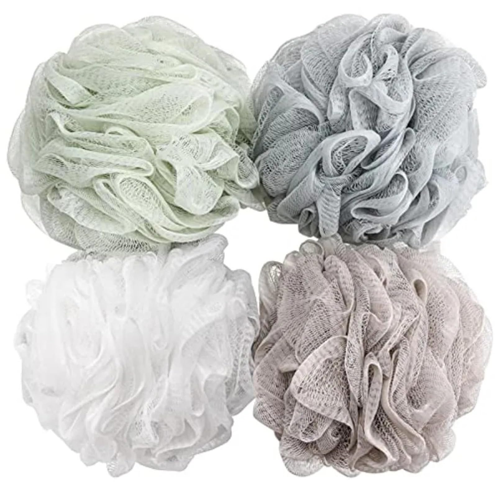 Badeschwamm aus Netzgewebe Mesh Pouf Bath Scrunchies Pack of 4