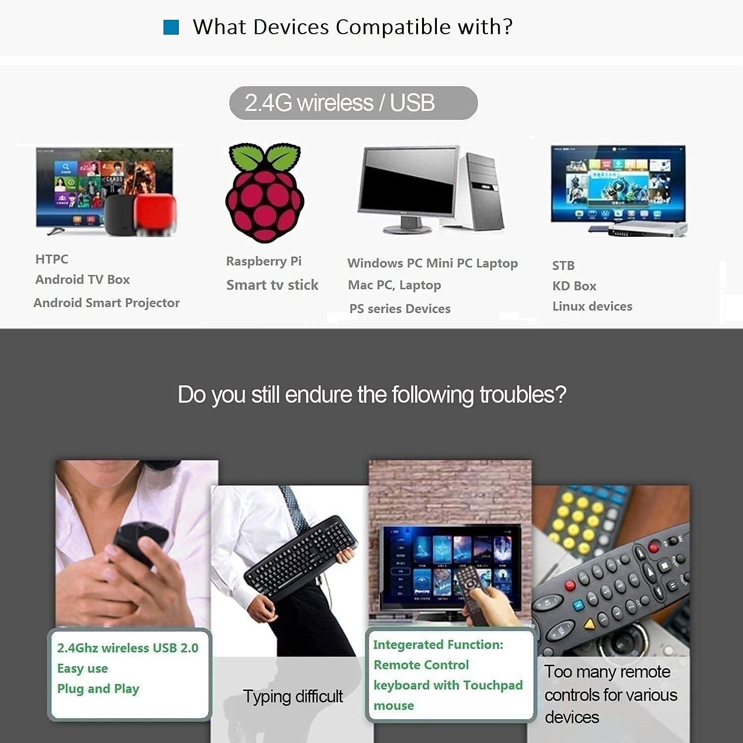 RGB Backlit Air Remote Mouse Mini Wireless Keyboard Touchpad - T6 Handheld Mini Keypad Home Media Remote Control for Android TV Box,Windows PC,Laptop,Mac Mini PC,Smart Projector,HTPC,Raspberry Pi 3 4