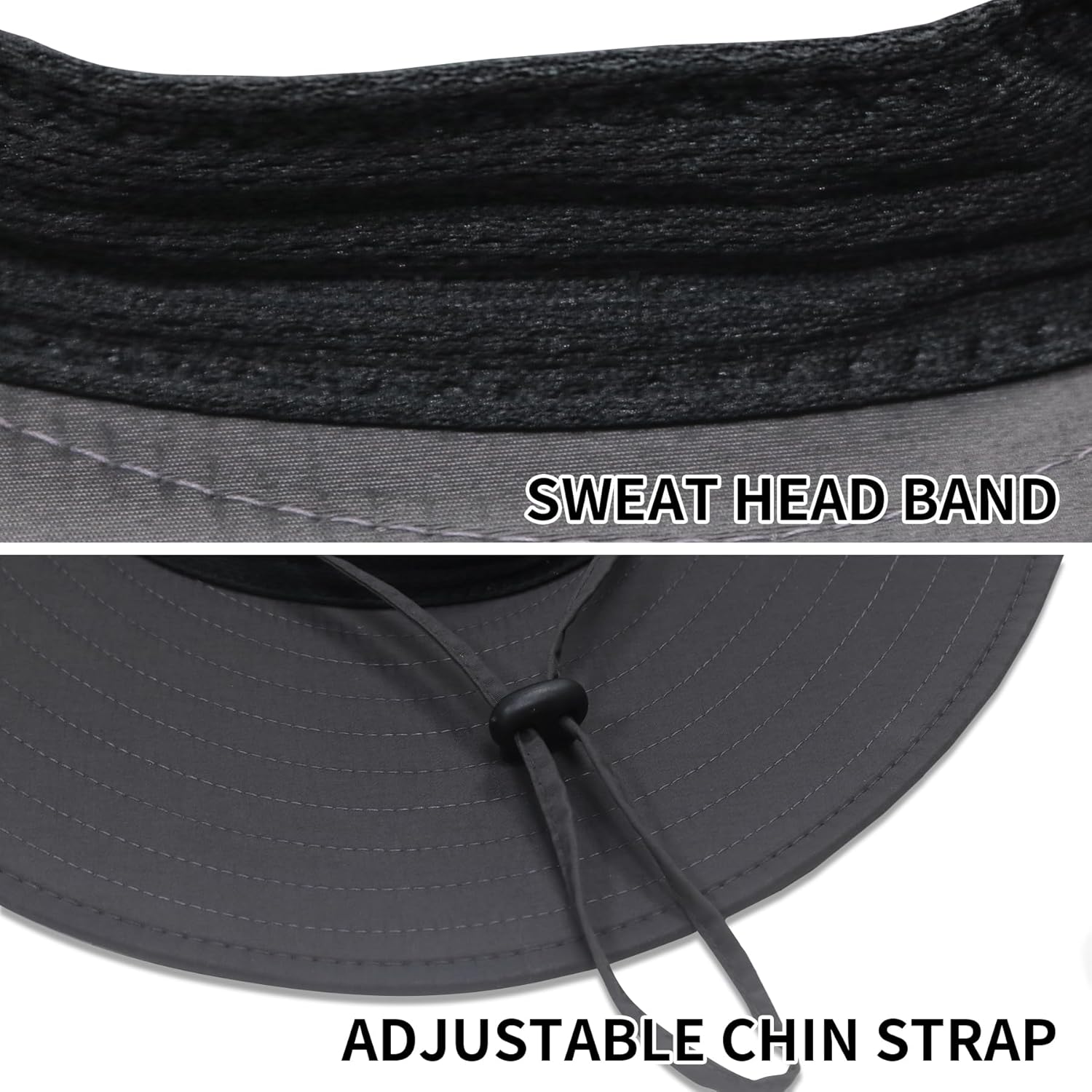 PFFY Sun Bucket Hats for Men Women Fishing Hat UV Protection Wide Brim Beach Safari Hat with Neck Flap - Image 7