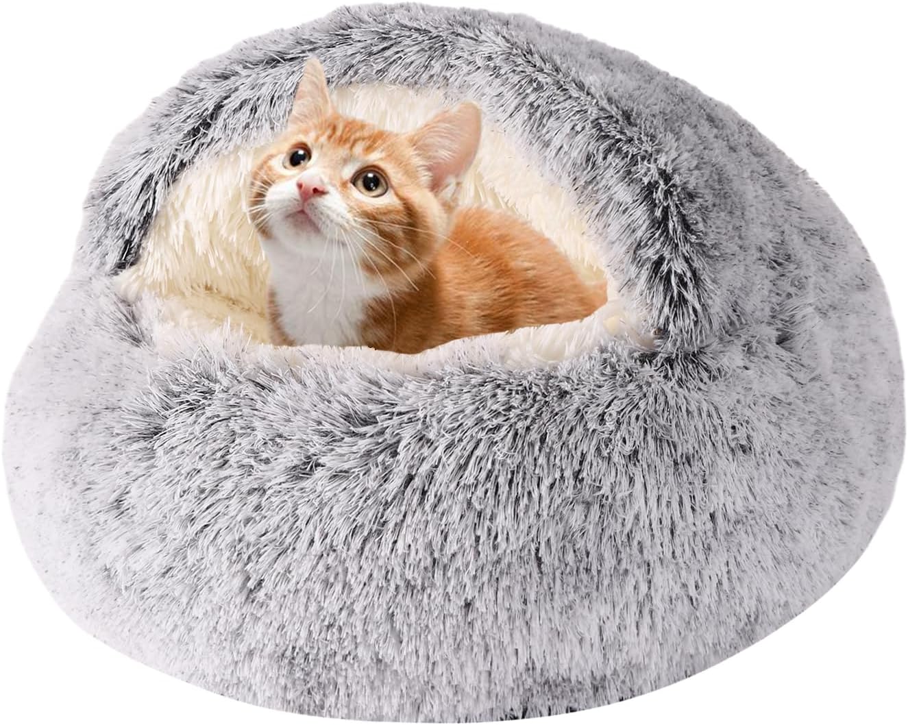 Cozy Hideaway Pet Bed, Dog Bed with Cover Cave, Cat Sleeping