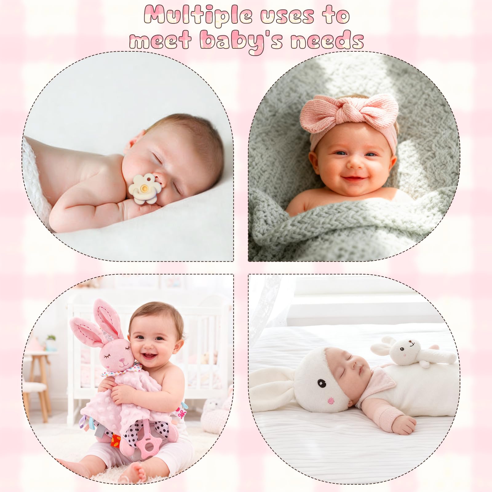 Neugeborenen Geschenk 12 In 1,Mit Lätzchen,Schmusetuch, Decke,Lätzchen,Pink | Baby Set Neugeborene,Baby Geschenkset,Mit Socken, Dreieckstuch And Wooden Rattle,Geschenke Zur Geburt Für Mädchen
