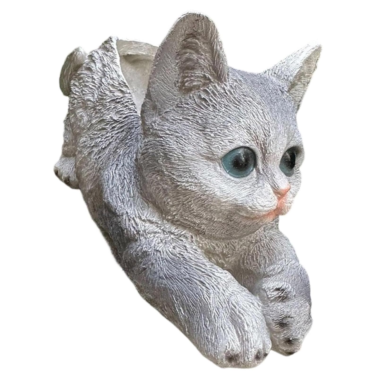 Tsophreniq Resin Fleshy Plant Container Kitten Planter Flowerpot Ornament for Fleshy Plant Cactuses Container for Home Balcony