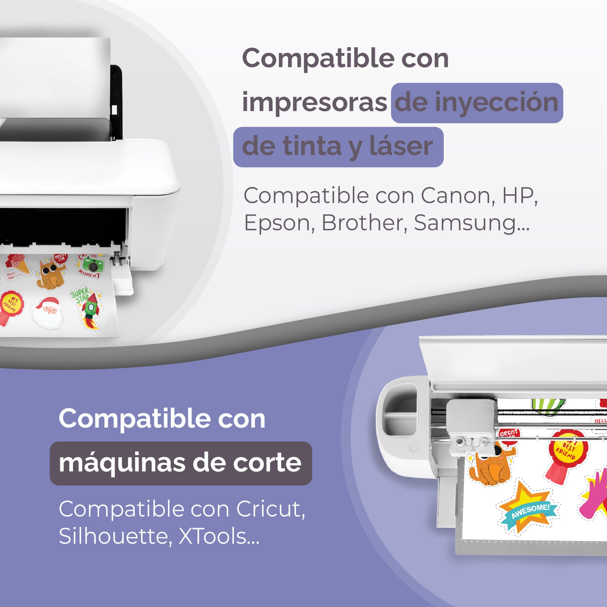 Papel Adhesivo Semi Transparente De Primera Calidad - 30 Hojas - A4 - Papel Semitransparente Para Impresoras Láser E Inyección De Tinta - Adhesivo Imprimible Resistente Al Agua