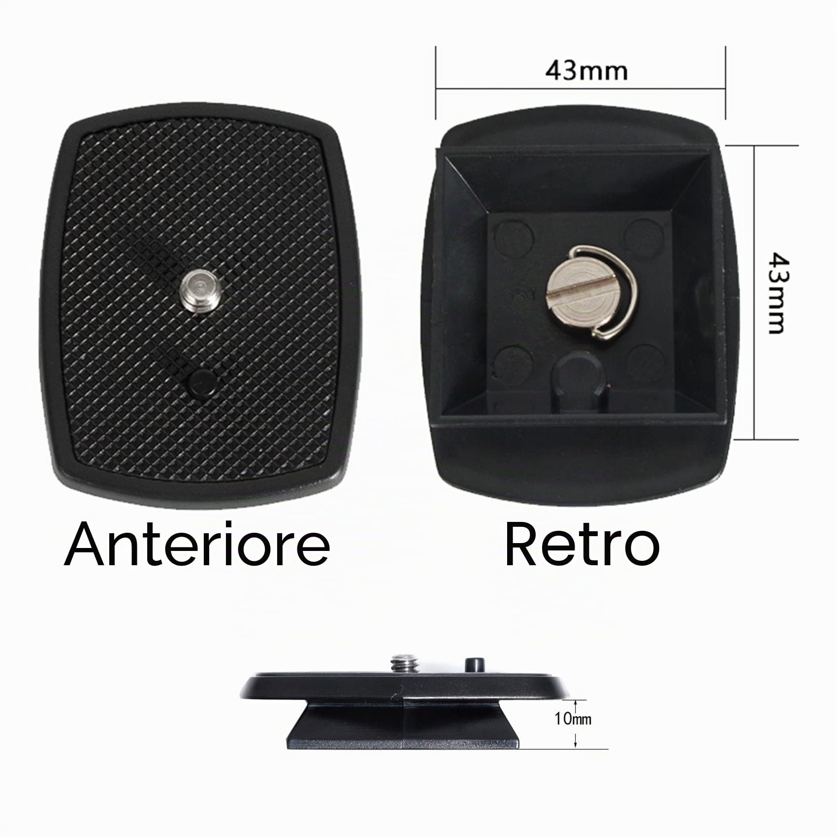 Piastra A Sgancio Rapido Per Treppiede In ABS – Filettatura 1/4" Per Fotocamere DSLR E Mirrorless